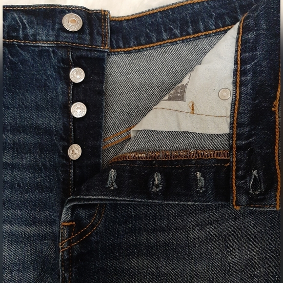 NWOT Levi's 501 Button Fly High Rise Dark Denim Cutoff Shorts - Picture 4 of 8